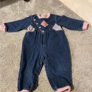 Vintage Bon Jour kids denim romper size 24 months